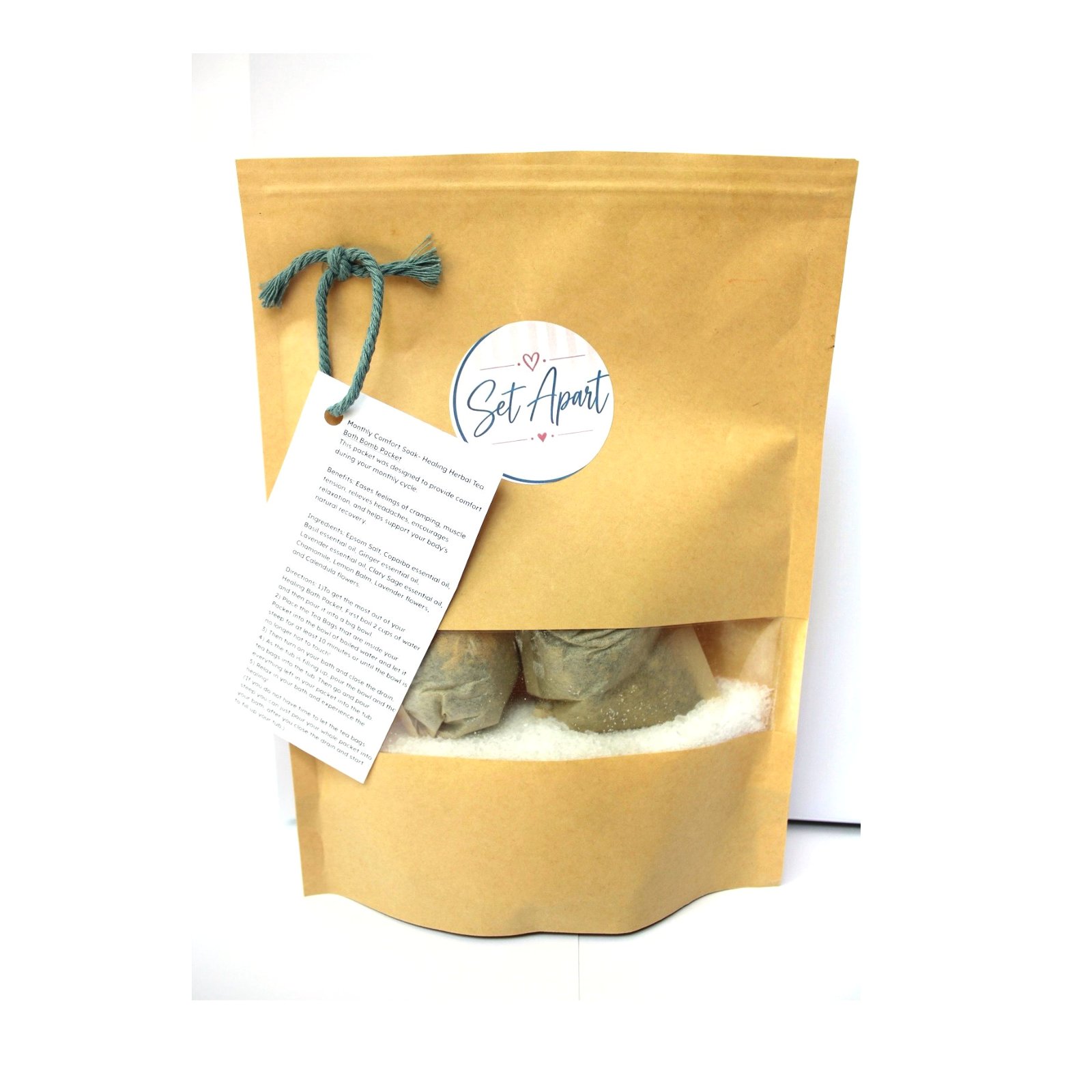 Monthly Comfort Soak- Healing Herbal Tea Bath Bomb Packet